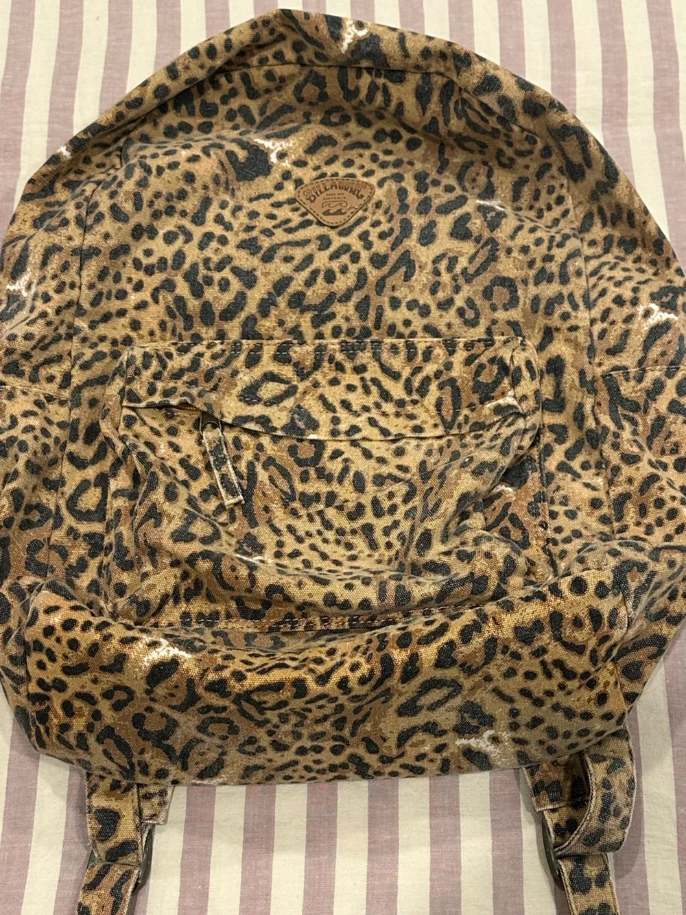 Billabong Leopard Print Backpack in Brown and Black